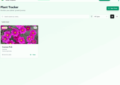 Plant Tracker - First Plant